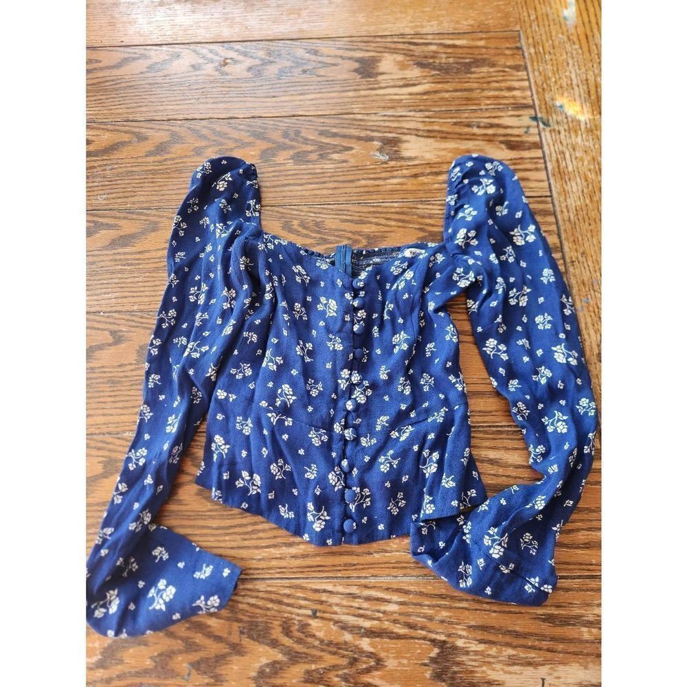 REFORMATION Nell Top In Maison blue&white floral sz 2